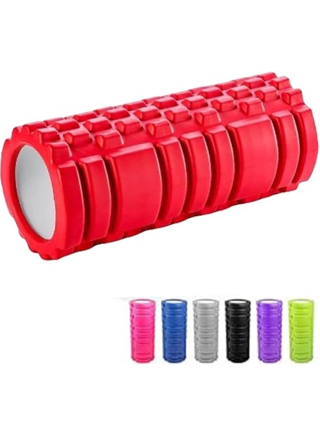 Foam Roller, Fitness Foam Roller, Deep Muscle Massage and Lightweight Muscle Massage for Yoga, Pilates for Muscle Relaxation, Balance Exercise, Physical Therapy Pain Relief (Red) - Image 1