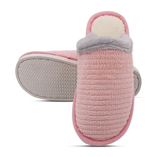 VRITRAZ Stylish Furline Design | Anti Skid | Lightweight Indoor Winter Slipper For Girls and Womens, Warm House Chappal, Casual Flats (Color-Pink, Size-5) - Image 3