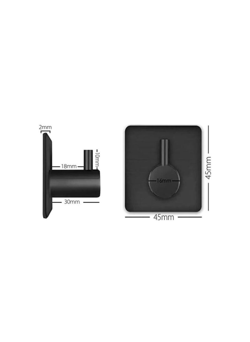 Black Wall Hooks (4 Pack) – Self-Adhesive, Waterproof, Heavy Duty for Home & Office - Image 1
