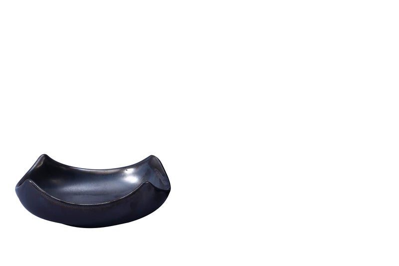 Caffeine Ceramic Handmade Black Ferrous Cut Serving Bowl (Medium) - Image 4