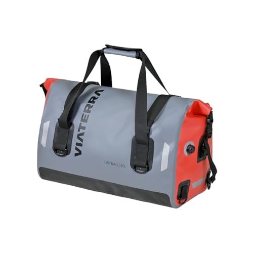 ViaTerra Waterproof Motorcycle Tail Bag 40L – Universal Fit Dry Bag for Rear Seat, No Rack Needed, Heavy Duty PVC Luggage for Touring, Camping & Adventure Riding - Image 1