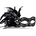MYSEUNI 2025 New Black Masquerade Masks for Women with Feathers Womens Mascarade Venetian Mask for Masquerade Party Mardi Gras Halloween Cosplay Prom Christmas - Image 3