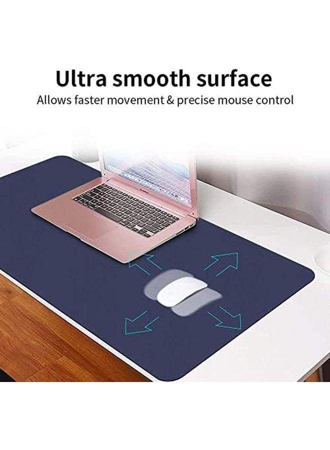 erorex Leather Desk Mat Protective Cover Mouse Pad Double Sided Color Non Slip Pu Leather Desk Mat Laptop Desk Mat 80 X 40Cm Waterproof Desk Writing Pad Suitable For Office And Home Royal Blue Plus Orange  - Image 5