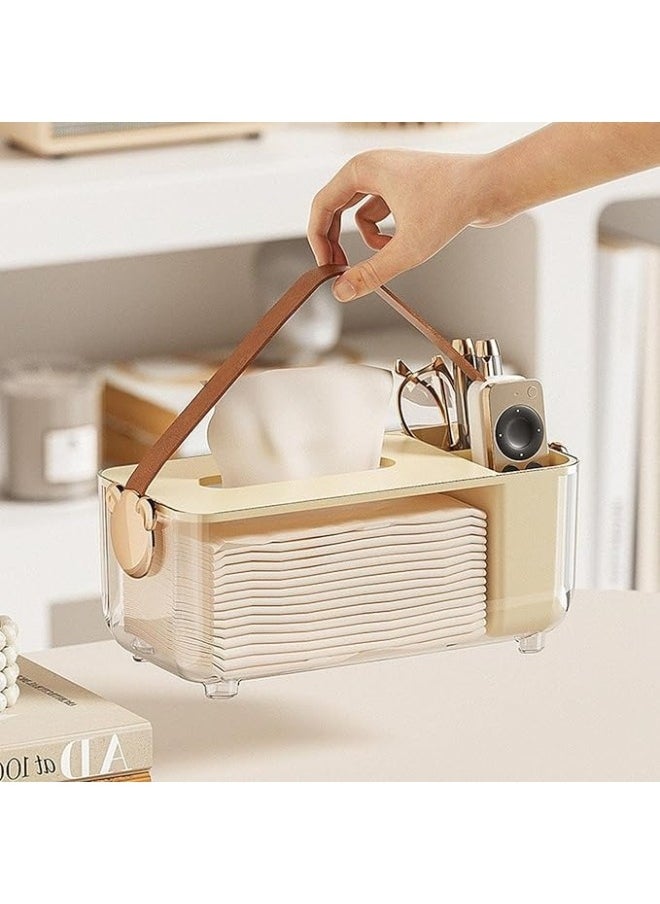 FALMER - Multi-purpose Tissue Box Holder with Organizer for Organizing Pens, Remote Control, Phone - Image 1