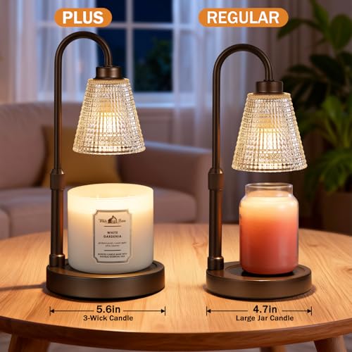 Innqoo Big Brown Candle Warmer Lamp with Timer, Dimmable Candle Warmer for Home Decor, Height Adjustable Candle Lamp for Jar Candles, Birthday Gifts for Women Mom, House Warming Gifts New Home - Image 2