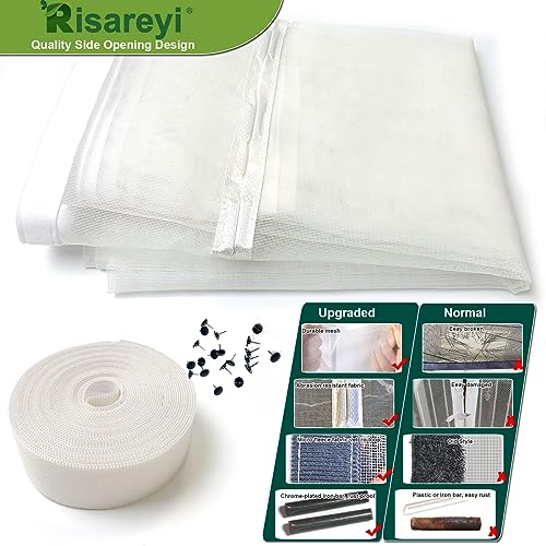 Risareyi Side Opening Magnetic Screen Door in Fiberglass 34x80inch, White - Thicken Mesh Screen Magnetic Closure Keep Bugs Out, Reversible for Left/Right Door - Image 5