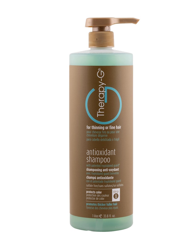 Therapy-G Antioxidant Shampoo (Liter 33.8oz) for fine, thinning hair and anti hair loss. Protects hair color and prevents damage and helps inhibit DHT and stimulate renewed growth shampoo.. - Image 1