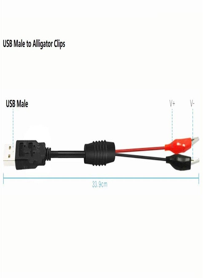 مشابك التمساح NOYITO إلى كابل اختبار USB أنثى 18AWG سلك أحمر أسود أقصى تيار 5 أمبير طول الكابل 12 بوصة متوافق مع أجهزة USB (عبوة من قطعتين) (مشابك التمساح إلى كابل USB أنثى) - Image 4