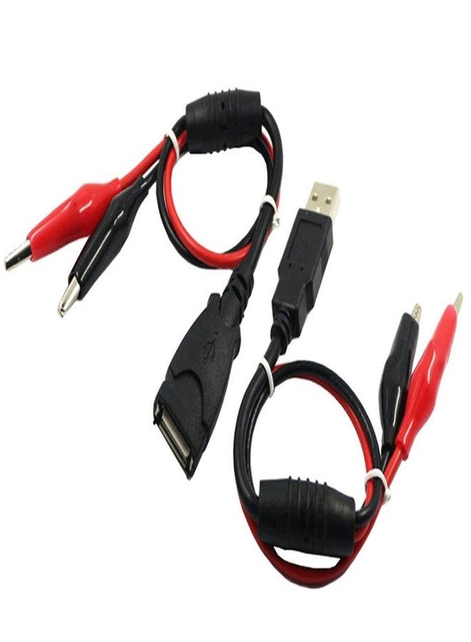 مشابك التمساح NOYITO إلى كابل اختبار USB أنثى 18AWG سلك أحمر أسود أقصى تيار 5 أمبير طول الكابل 12 بوصة متوافق مع أجهزة USB (عبوة من قطعتين) (مشابك التمساح إلى كابل USB أنثى) - Image 5