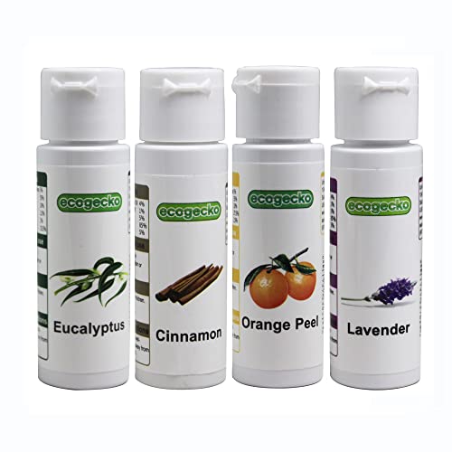Ecogecko Fragrant Aroma Oil for Water Based Air Revitalizer Air Freshener, 4 Scent Pack (Cinnamon, Eucalyptus, Lavender and Orange Peel) 4x30ML - Image 1