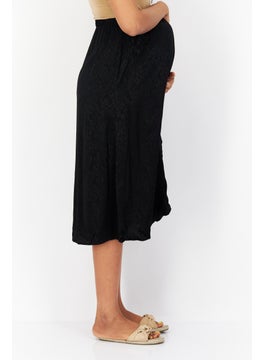 Reserved Maternity Textured Midi Skirt, Black  - Image 2