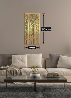Home Gallery Home Gallery Decorative Forest Trees In Winter Wooden Wall Art 40X80  - Image 2