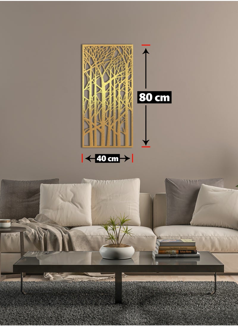 هوم جاليري - هوم جاليري جدارية خشب شكل أشجار الغابات في الشتاء ديكور حائط 40X80 سم - Image 1