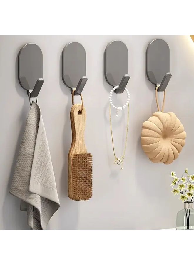 White Heavy Duty Adhesive Hooks No Drilling Wall Mounted Rack For Towels Robes - Image 2