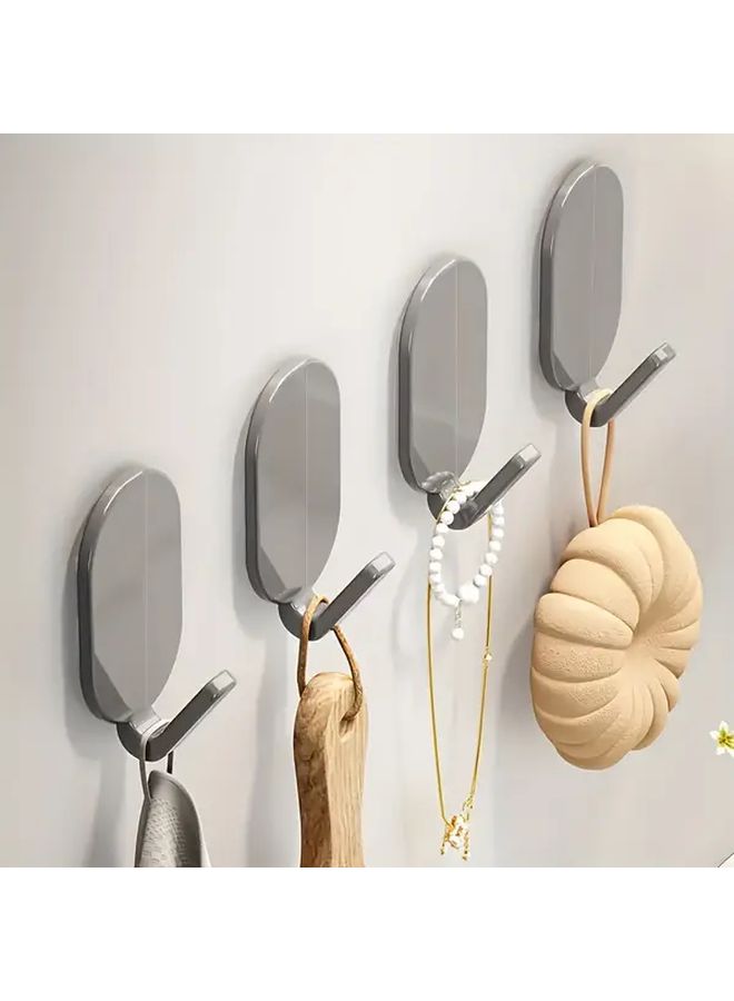 White Heavy Duty Adhesive Hooks No Drilling Wall Mounted Rack For Towels Robes - Image 1