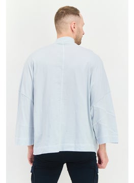 Asos Design Men Oversized Fit Mock Neck Short Sleeve Plain T-Shirt, Light Grey  - Image 2