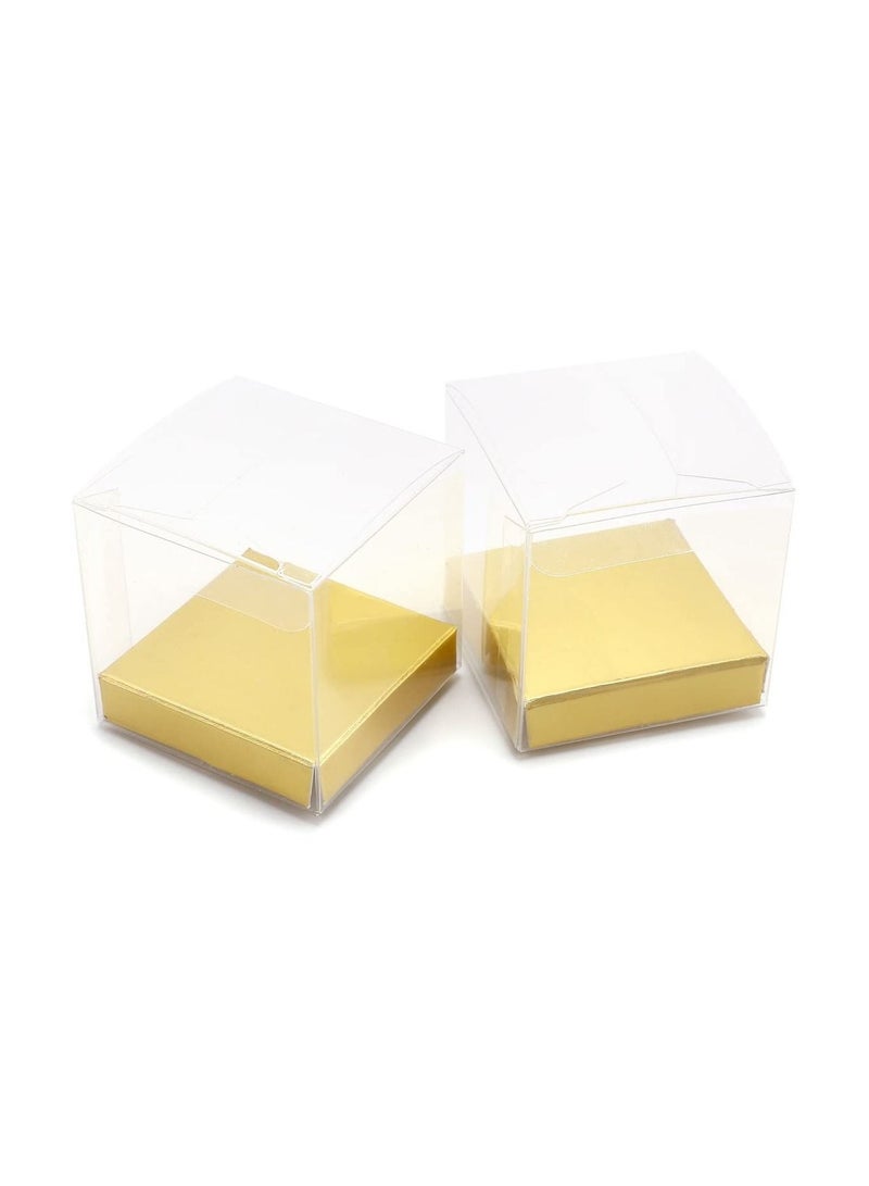 14x14x14cm Film Covered Clear Cube Wedding Favour Boxes PVC Transparent Cube Gift Boxes for Candy Chocolate  12PC - Image 1