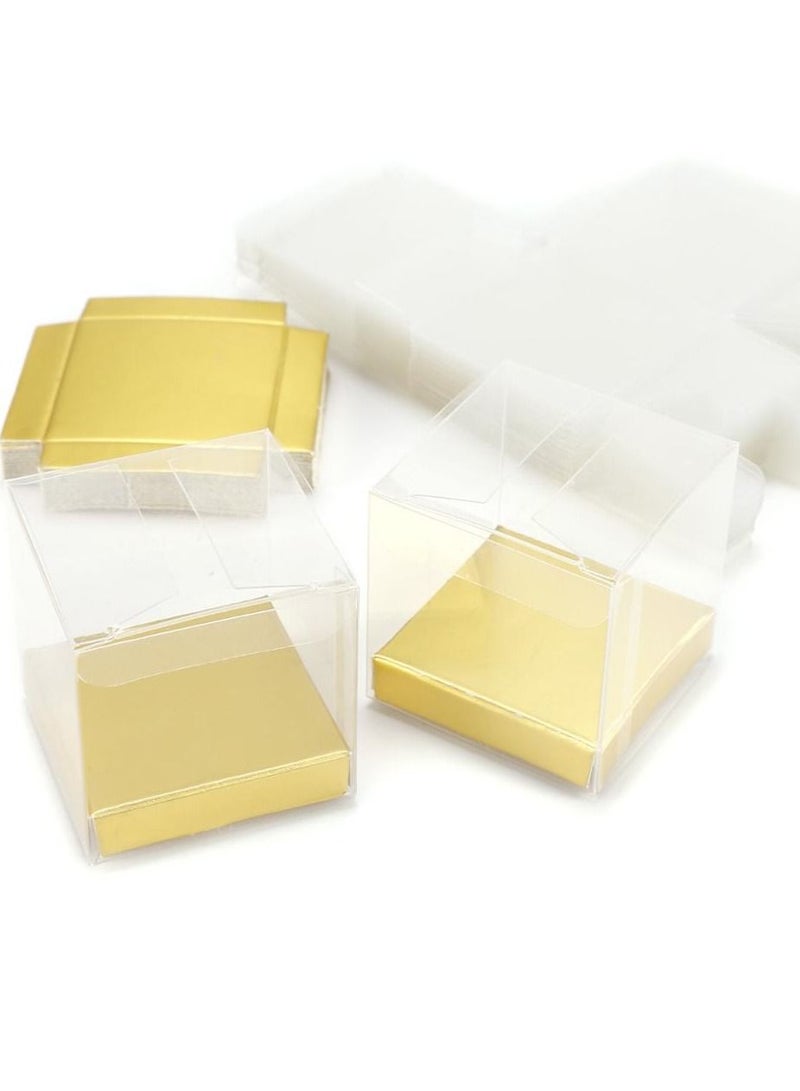 14x14x14cm Film Covered Clear Cube Wedding Favour Boxes PVC Transparent Cube Gift Boxes for Candy Chocolate  12PC - Image 2