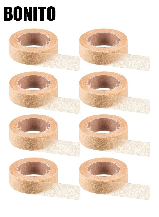 BONITO Micropore Tape, 8PCS 0.5 Inch X 10 Yards Flexible Skin Tape, Micropore Tape Breathable Nose Gauze Tape, Lexible Skin Tape for Wound Dress, Breathable Nose Tape Self Adhesive Gauze Tape - Image 1