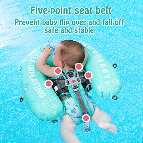 HECCEI Mambobaby Baby Pool Floats Hammock with Canopy - Portable Swimming Floating Toys Self-Inflating Water Hammock Pool Raft Floatie Lounger for Baby Summer Lake Beach UPF50+, Green - Image 4