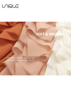 Unique Handmade Tassel Chiffon Ribbon - 3 Rolls of 4cm x 5m Silk Ribbon Bean Paste Series Ribbon Set for Wedding Invitations/Bridal Bouquets/Gift Wrapping/DIY Crafts  - Image 3