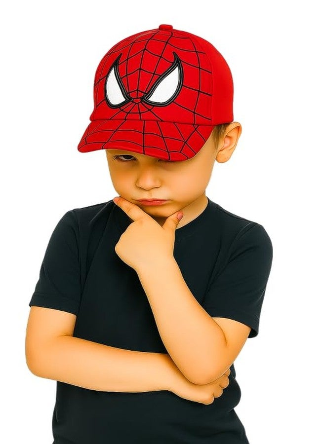Malvina Cool Spider Web Cap for Boys - Cartoon Hero Design - Red Edition (3-6 Years) - Image 4
