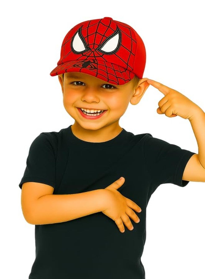 Malvina Cool Spider Web Cap for Boys - Cartoon Hero Design - Red Edition (3-6 Years) - Image 3