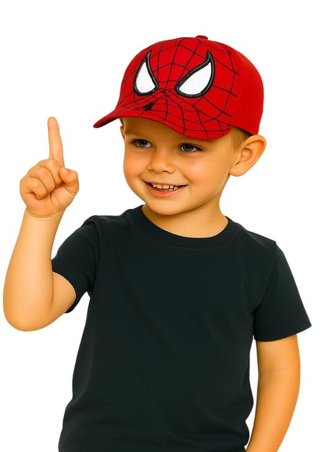 Malvina Cool Spider Web Cap for Boys - Cartoon Hero Design - Red Edition (3-6 Years) - Image 2