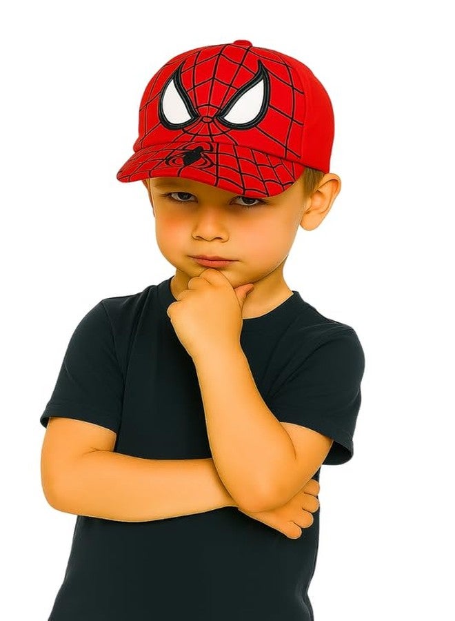 Malvina Cool Spider Web Cap for Boys - Cartoon Hero Design - Red Edition (3-6 Years) - Image 5
