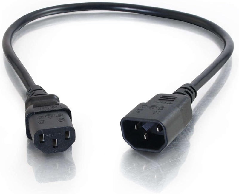 سي2جي سلك تمديد كمبيوتر 0.5 متر 18 AWG (IEC320C13 إلى IEC320C14) بطول 1.5 قدم، أسود - Image 2