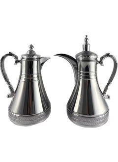 Homemaker Elegant 2-Piece Stainless Steel Tea & Coffee Flask Set – 0.75L & 1L | Silver Finish | Glass Inner for Long-Lasting Heat Retention | Made in Turkey  - Image 1