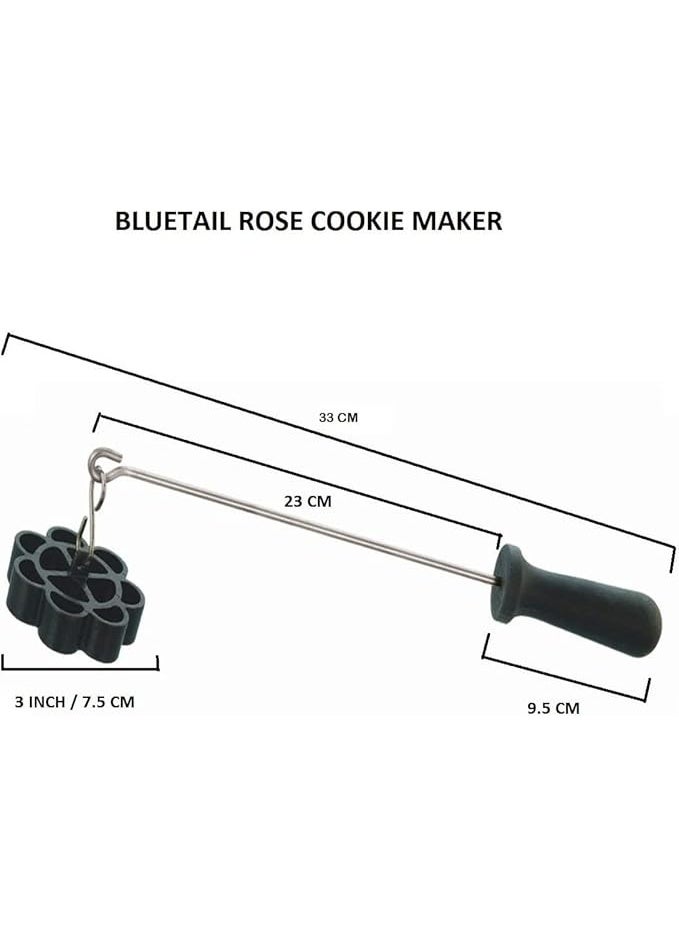 PUTHAK صانعة كعك الورد غير اللاصقة من الفولاذ المقاوم للصدأ، صانعة أتشابام بمقبض مقاوم للحرارة (أسود) - Image 4
