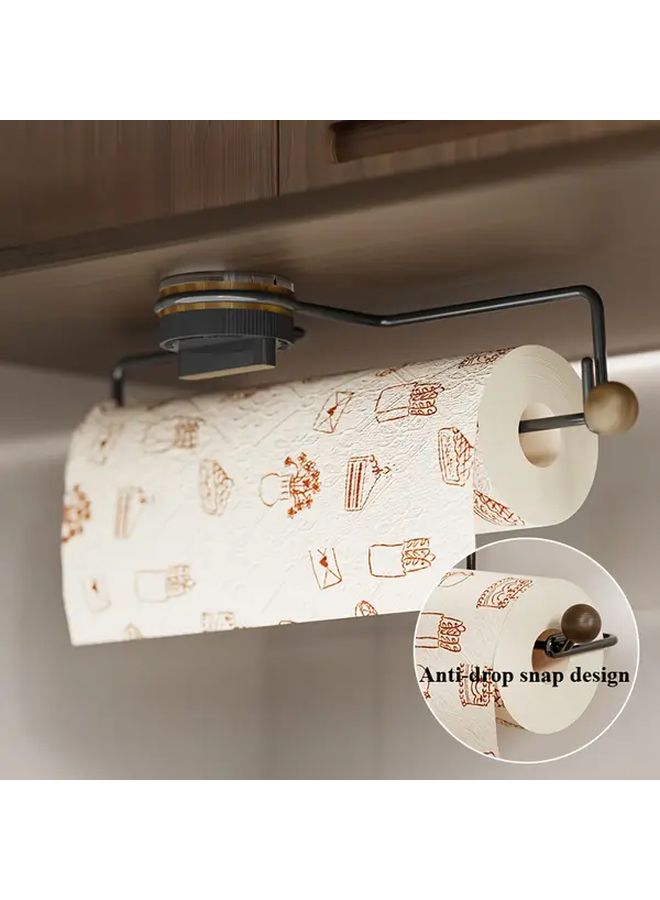 Black Heavy Duty Suction Cup Paper Towel Holder 360 Degree Spin No Drill Wall Mount - Image 5