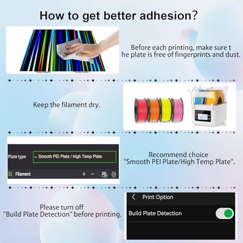IdeaFormer-3D H1H Smooth Build Plate for Bambu Lab A1 Mini, Rainbow Streak+Phantom Double Sided Textured Spring Steel Sheet 184x184mm for Bambulab A1 Mini - Image 4