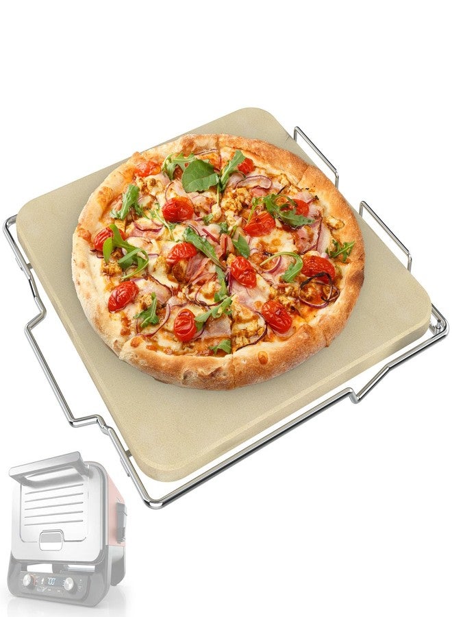 EasiBBQ Pizza Stone with Stainless Steel Rack for Ninja Woodfire Outdoor Pizza Oven OO101, Thickened Durable Pizza Stone, Woodfire Pizza Oven Accessories for Ninja OO100 Series - Image 1