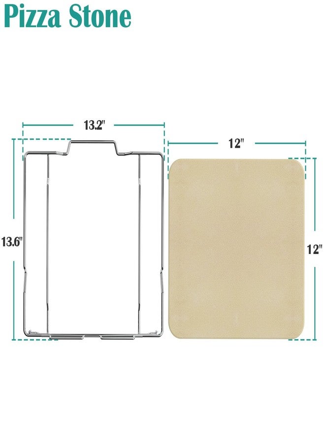 EasiBBQ Pizza Stone with Stainless Steel Rack for Ninja Woodfire Outdoor Pizza Oven OO101, Thickened Durable Pizza Stone, Woodfire Pizza Oven Accessories for Ninja OO100 Series - Image 2