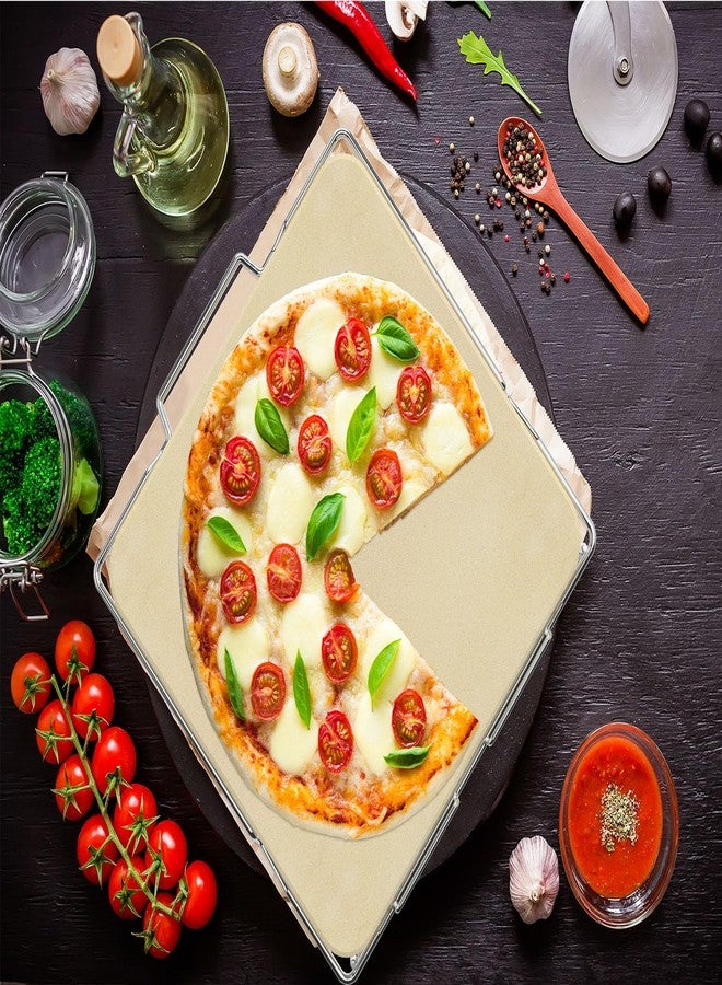EasiBBQ Pizza Stone with Stainless Steel Rack for Ninja Woodfire Outdoor Pizza Oven OO101, Thickened Durable Pizza Stone, Woodfire Pizza Oven Accessories for Ninja OO100 Series - Image 5