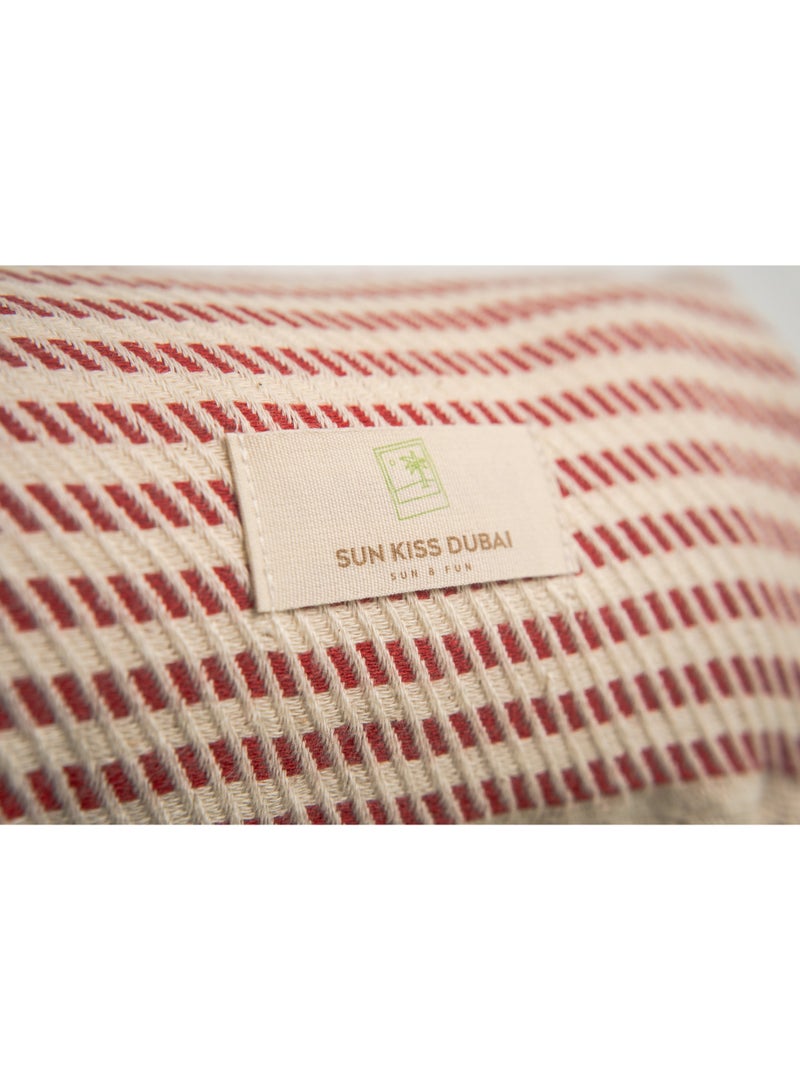 Sun Kiss Dubai Sun Kiss Dubai Turkish Beach Towel - Red Stripes (100cm x 80cm)  - Image 4