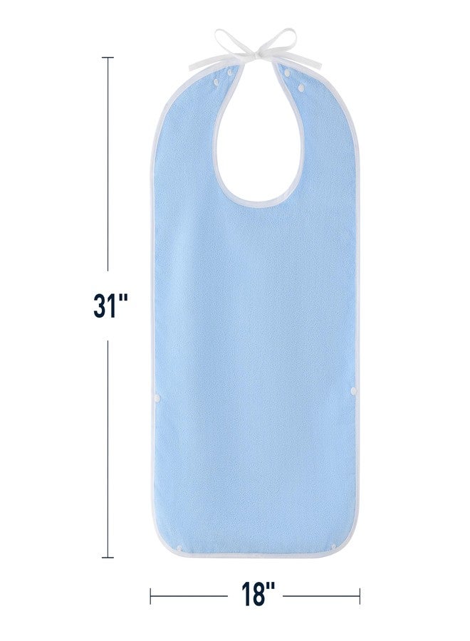 Easfreeat 2 Pack Adult Bibs for Men, Women, Elderly - Waterproof Reusable Large Bibs with Crumb Catcher Pockets, Soft Terry Cloth Bib For Eating, Feeding Adult Bib For Senior Citizens Gifts(Washable) - Image 4