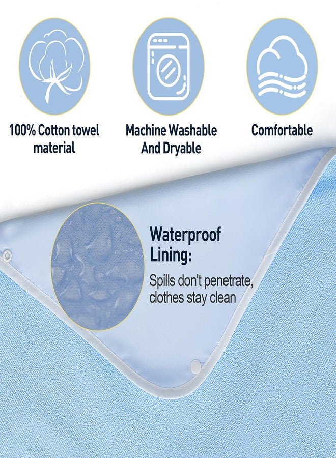 Easfreeat 2 Pack Adult Bibs for Men, Women, Elderly - Waterproof Reusable Large Bibs with Crumb Catcher Pockets, Soft Terry Cloth Bib For Eating, Feeding Adult Bib For Senior Citizens Gifts(Washable) - Image 3