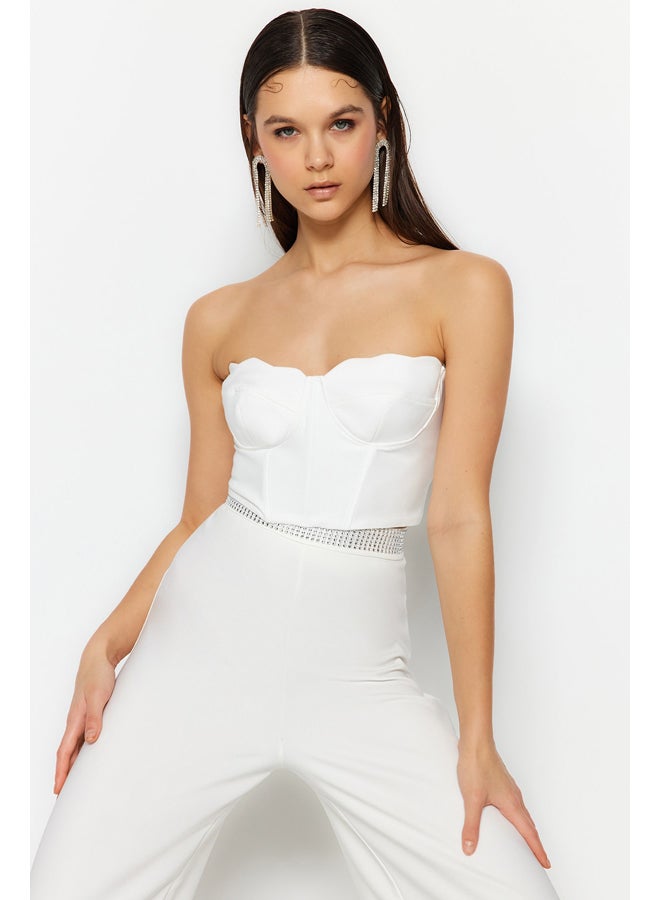 trendyol Ecru Sweetheart Bustier TPRSS23BS00125  - Image 2