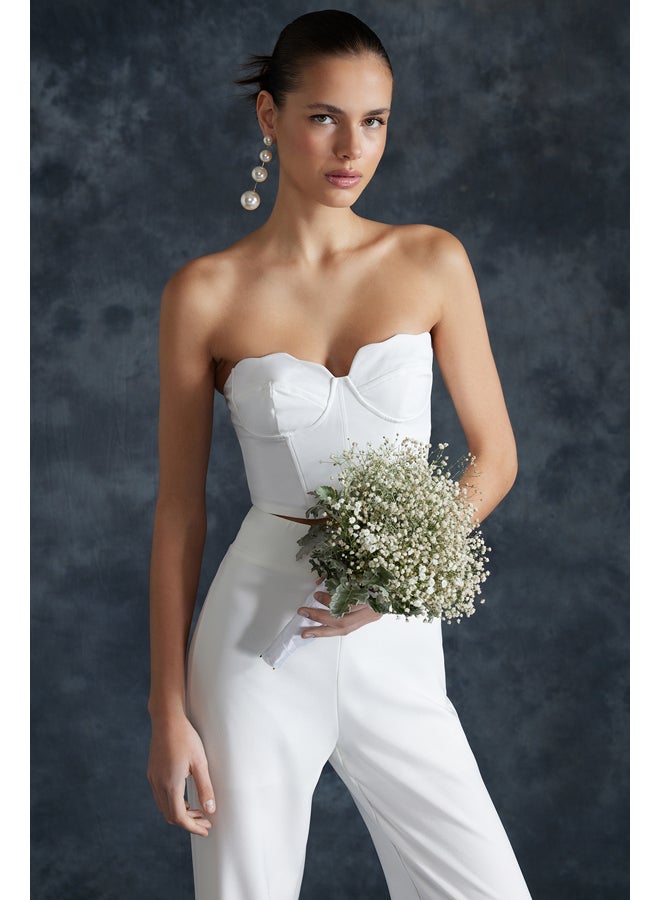 trendyol Ecru Sweetheart Bustier TPRSS23BS00125  - Image 1