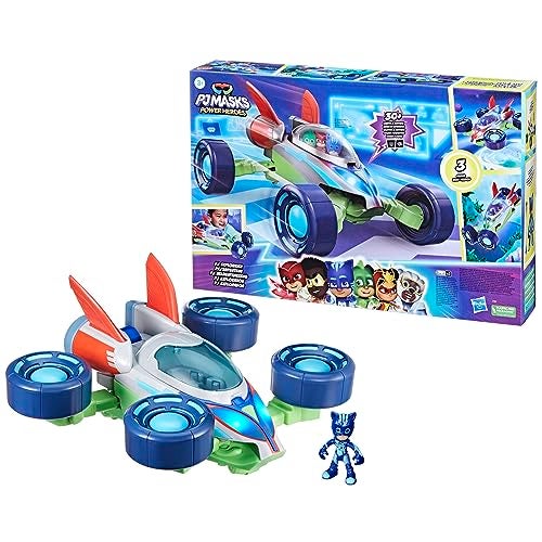 سيارة الأبطال القوية من PJ Masks - سيارة البطل القابلة للتحويل مع 3 أوضاع للأضواء والأصوات