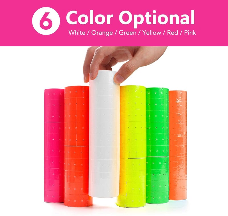 Hatisan 30 Rolls 15000 Price Gun Labels for Mx-5500 White Price Marker Stickers, Super Sticky Label Paper Tag Labels (Rose Red) - Image 5