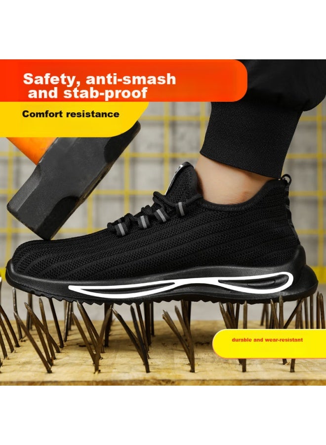 JUNBU Safety Shoes For Men, Summer Breathable Steel Toe Cap, Anti-Smashing, Anti-Puncture, Lightweight, Odor-Resistant, Construction Site Work Shoes 1080F Size 38 - Image 4