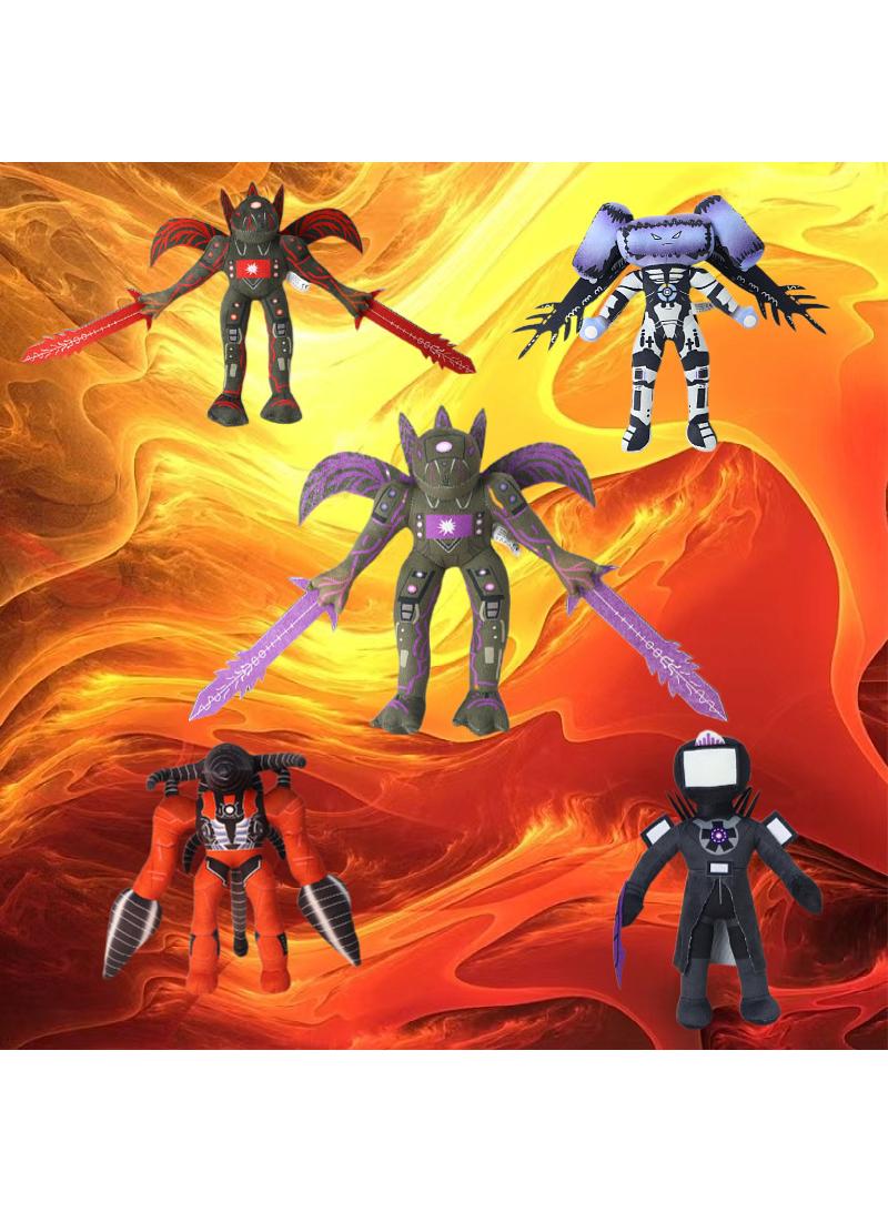 general Set of 5Pcs 28cm to 30cm Super Combination Plush Toys Skibidi Toilet Man Plush Skibidi Toilet Plush Toys Skibidi Toilet Plush Skidibi Toilet Stuffed Animal Toy for Game Fans - Image 1