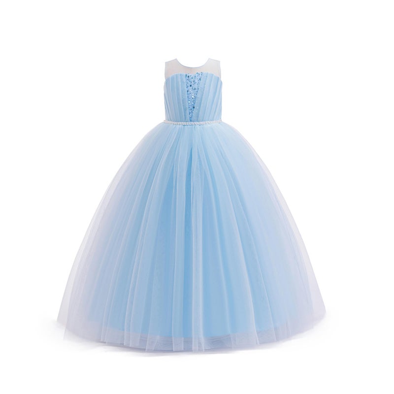 DPKM Flower Girls Formal Wedding Dress for Tulle Party Bridesmaid Pageant Princess Kids Birthday Prom Ball Gown - Image 1