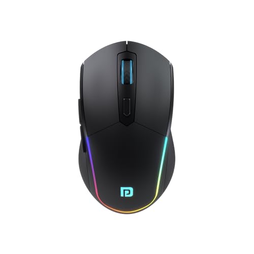 Portronics Toad One Bluetooth Mouse with 2.4 GHz & BT 5.3 Dual Wireless, 6 Buttons, Rechargeable, RGB Lights, Connect 3 Devices, Ergonomic Design for Laptop, Smartphone, Tablet (Black) - Image 1