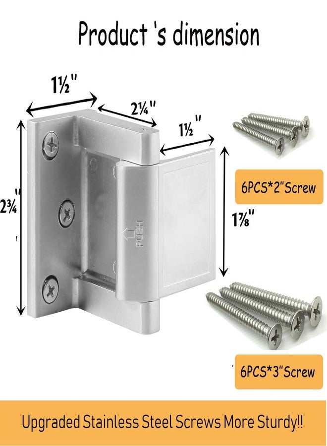 BAOWEIJD Home Security Door Lock,2 Pack Child Proof Door Reinforcement Lock with Upgraded Stainless Steel Screws for Inward Swinging Door,Privacy Door Latch Defend Home and Hotels - Image 5