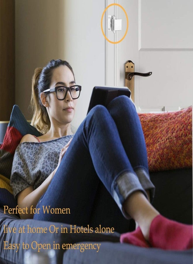 BAOWEIJD Home Security Door Lock,2 Pack Child Proof Door Reinforcement Lock with Upgraded Stainless Steel Screws for Inward Swinging Door,Privacy Door Latch Defend Home and Hotels - Image 4